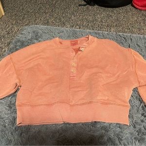 American Eagle Button-Up Crewneck Sweatshirt